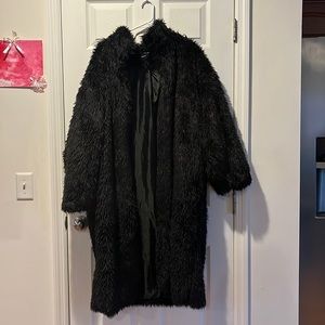 Black Long Shaggy Faux Fur Coat Oversized Maxi Coat NEVER WORN BRAND NEW